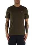 VERDE MILITARE | T-shirt in cotone con ricamo logo frontale