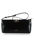 SCHWARZ | Schultertasche in Naplak-Optik