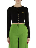NERO | Cardigan cropped in misto lyocell e seta