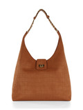 CUOIO | Borsa hobo in ecosuede stampa cocco