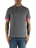 GRAU | Polo aus Baumwoll-Piqué mit fluoreszierenden Details