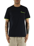 Dunkelblau | Stretch-Piqué-Baumwoll-T-Shirt mit Brusttasche