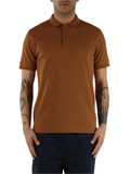 MARRONE CHIARO | Polo in cotone piquet con dettagli a contrasto