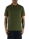 DUNKELGRÜN | Polo aus Baumwoll-Piqué mit kontrastierenden Details