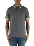 GRIGIO | Polo in cotone piquet con dettagli a contrasto