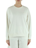 SAHNE | Sweatshirt aus angerauter Baumwolle mit Logo-Patch