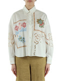 OFF WHITE | Camicia in cotone con ricami FONTE