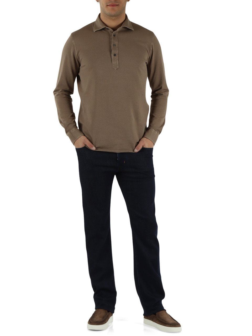 ARGILLA | Polo manica lunga in cotone piquet