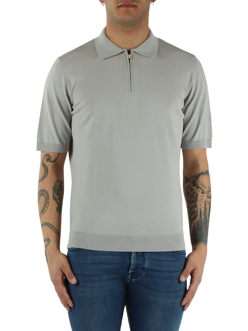 GRIGIO CHIARO | Polo in maglina di cotone