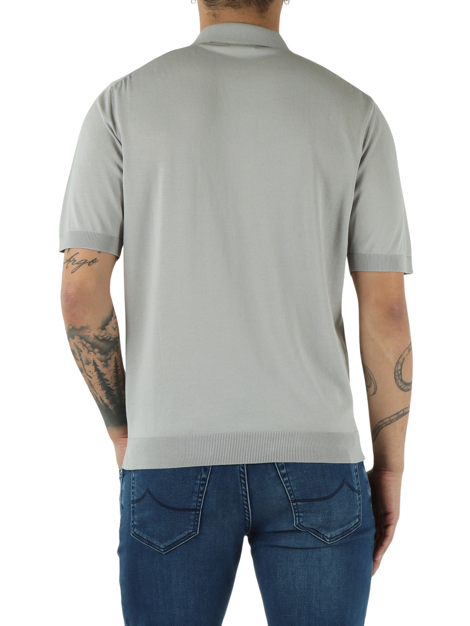 GRIGIO CHIARO | Polo in maglina di cotone