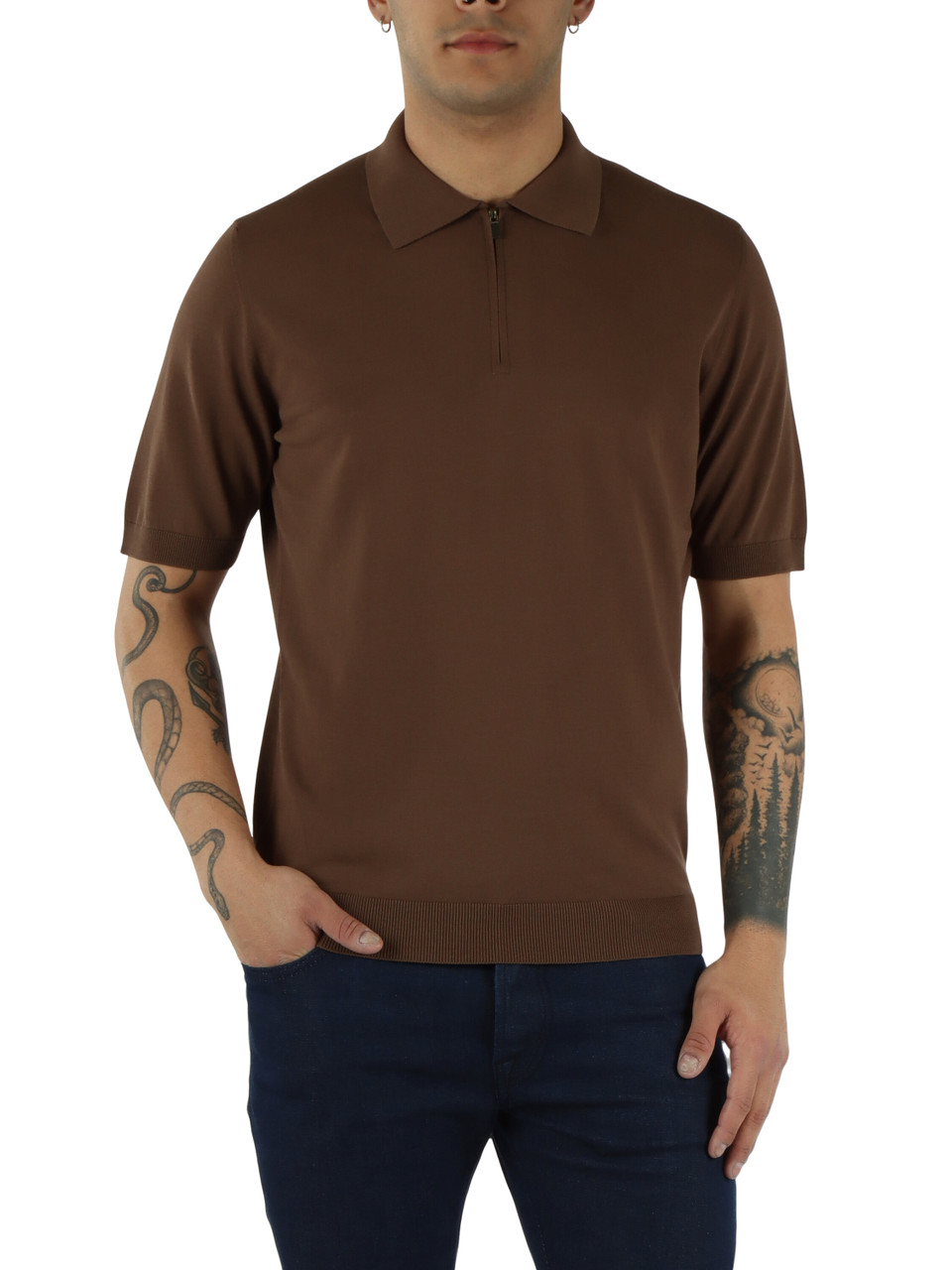 MARRONE | Polo in maglina di cotone