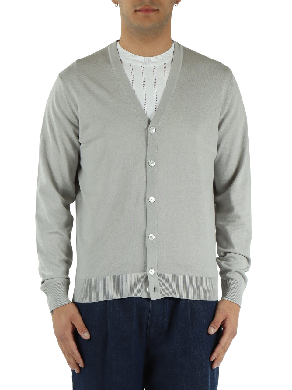 GRIGIO CHIARO | Cardigan in cotone