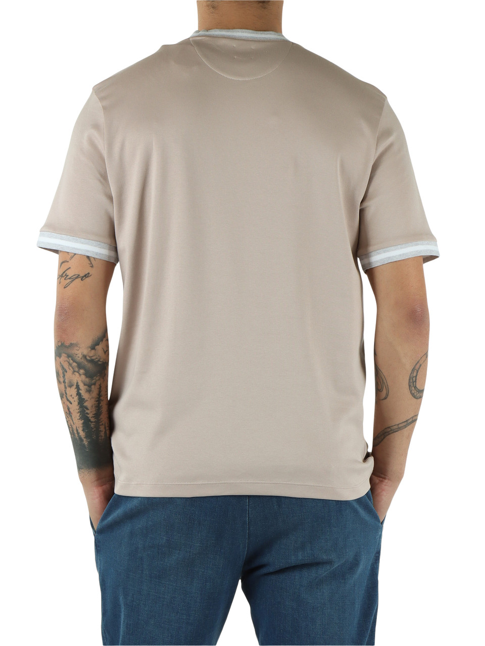 CIPRIA | T-shirt in cotone Giza con inserti a contrasto