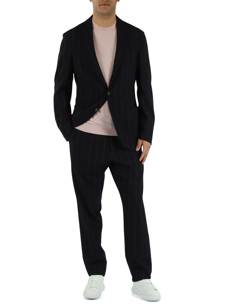 BLU SCURO | Abito due pezzi relaxed fit in lana stretch