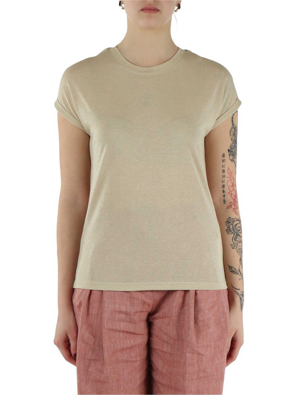 BEIGE | T-shirt girocollo lurex