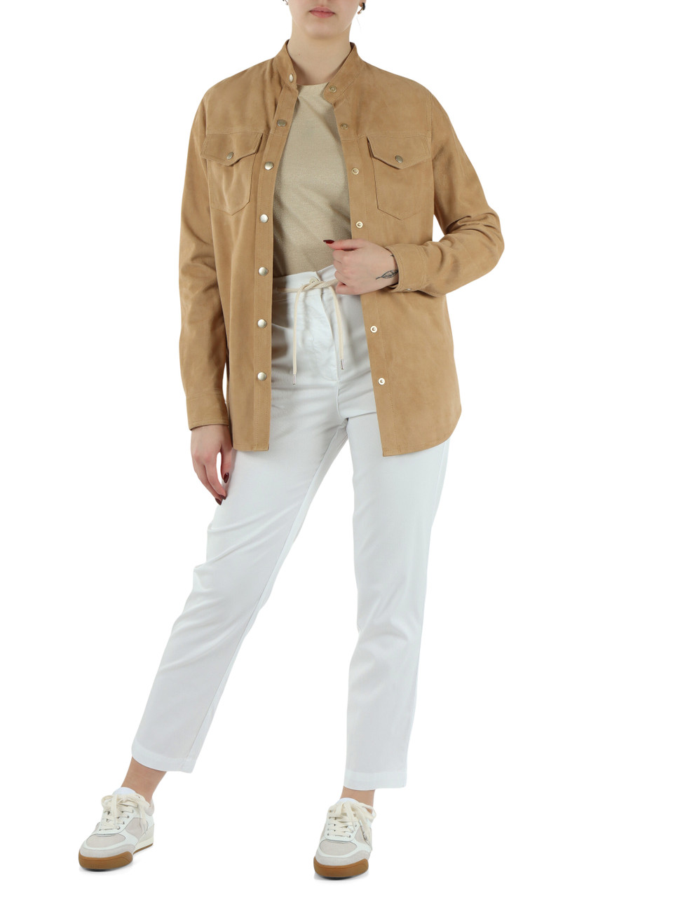 CAMMELLO | Overshirt stile texano in suede leggero 0,4 mm