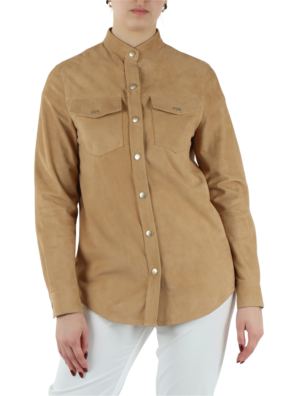 CAMMELLO | Overshirt stile texano in suede leggero 0,4 mm
