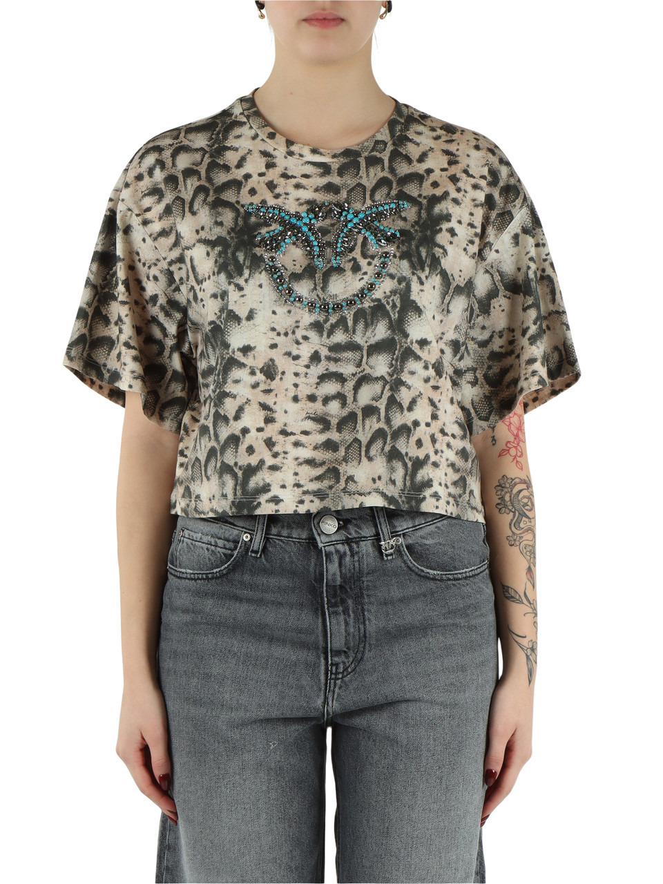 BEIGE | T-shirt cropped in cotone TERNI