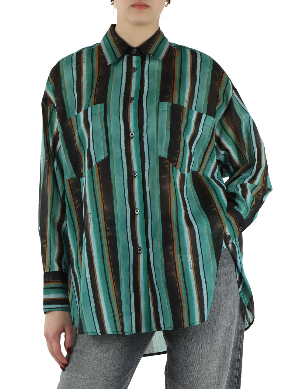 VERDE | Camicia in mussola di cotone RIETI