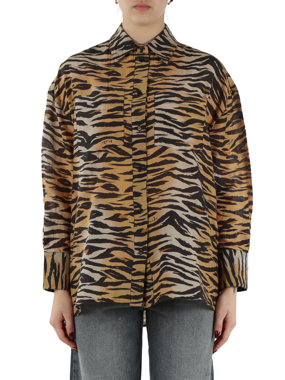 ANIMALIER | Camicia in mussola di cotone e seta CHEYANNE