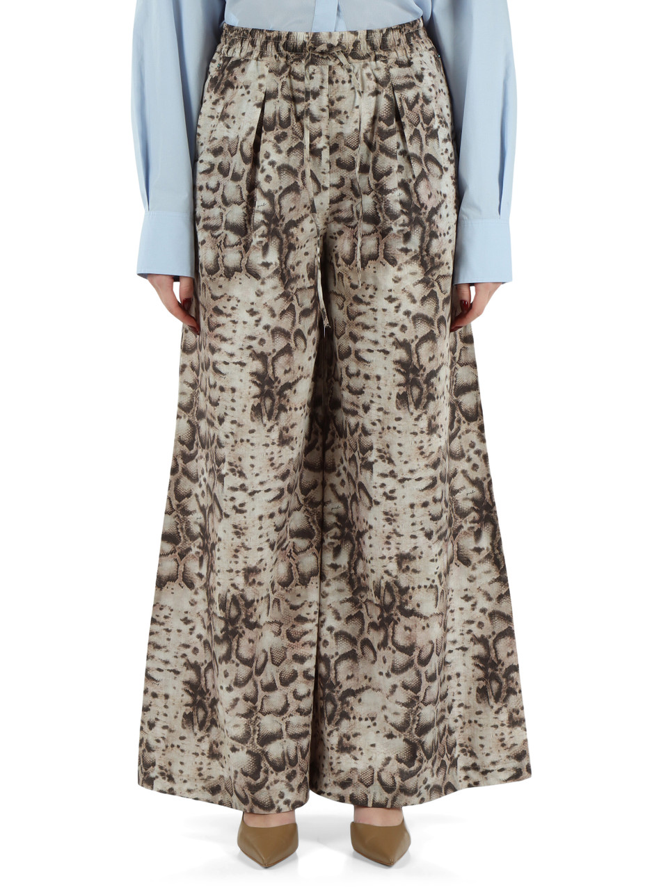 BEIGE | Pantalone GUSSOLA in popeline di cotone