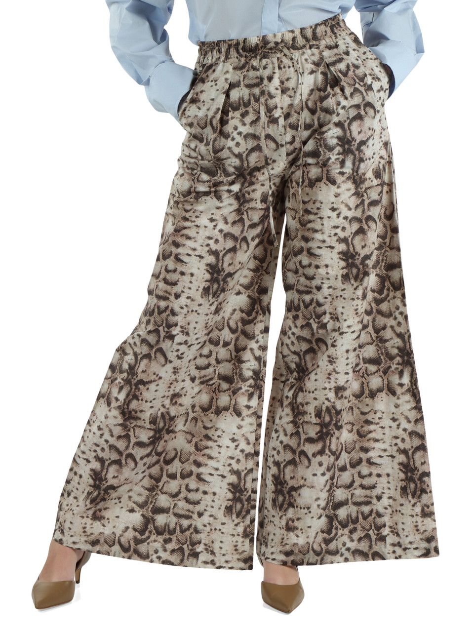 BEIGE | Pantalone GUSSOLA in popeline di cotone