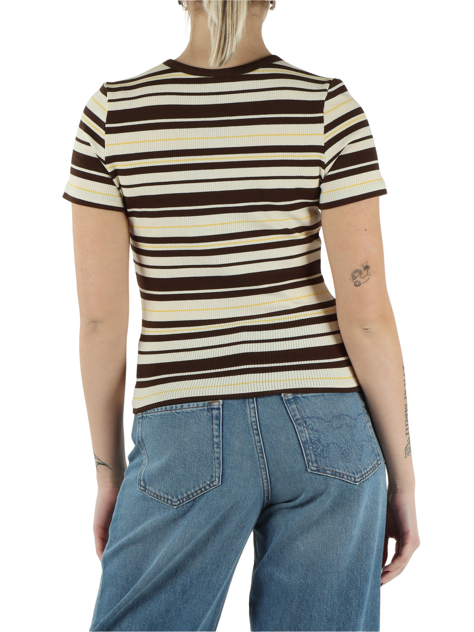 MARRONE | T-shirt in maglina di cotone a costine CINZANO