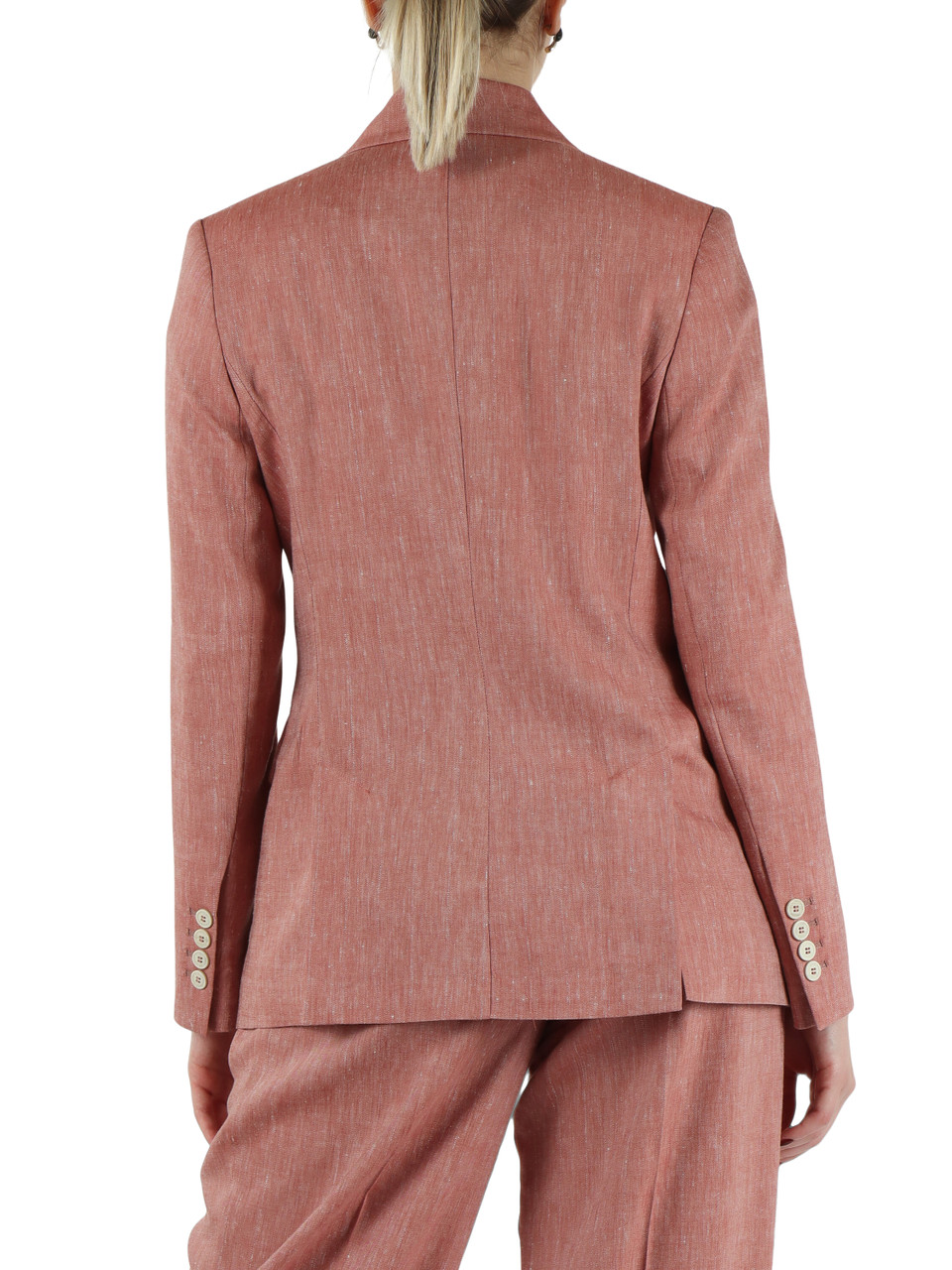 ROSSO CHIARO | Giacca doppiopetto in lino e lana