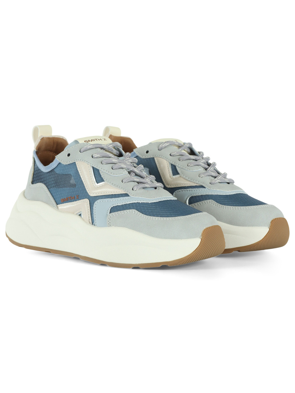 AZZURRO | SMITH X: Sneakers HORIZON con inserti in pelle