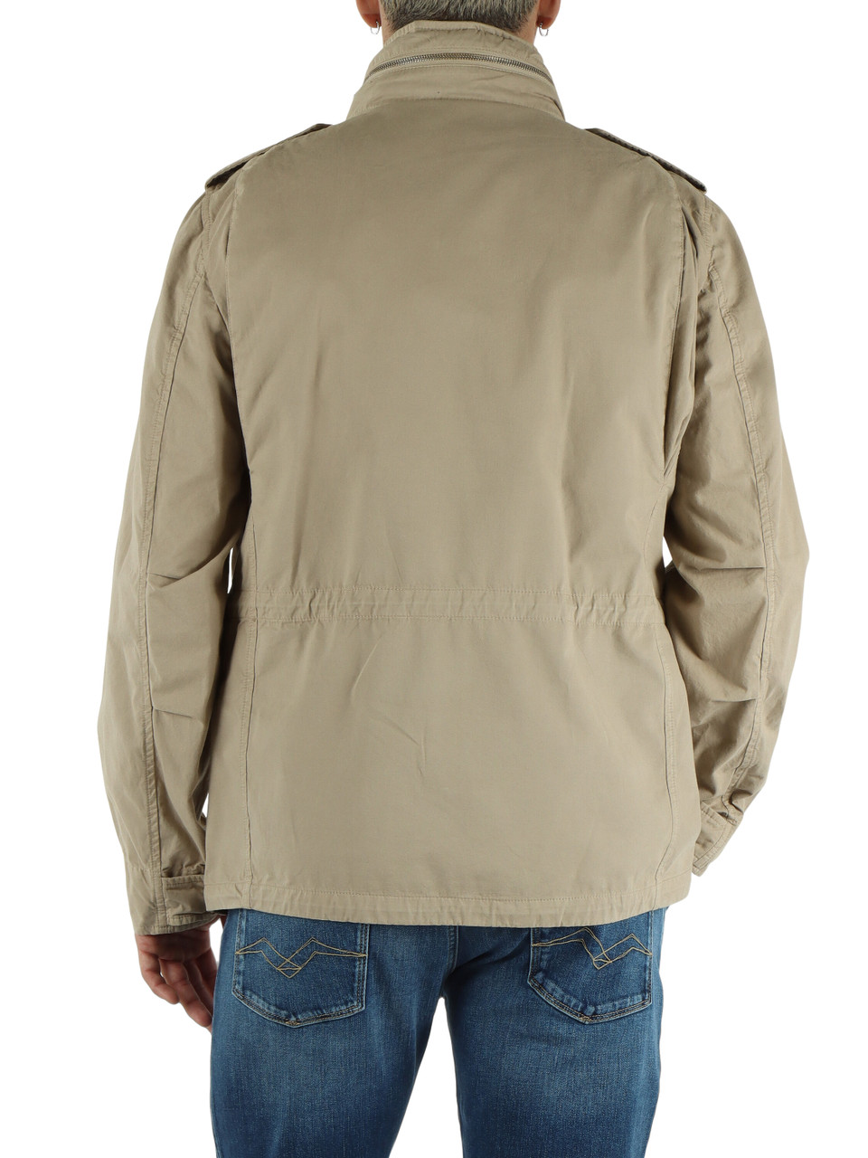 BEIGE | Giacca Mini Field in cotone con patch logo rimovibile