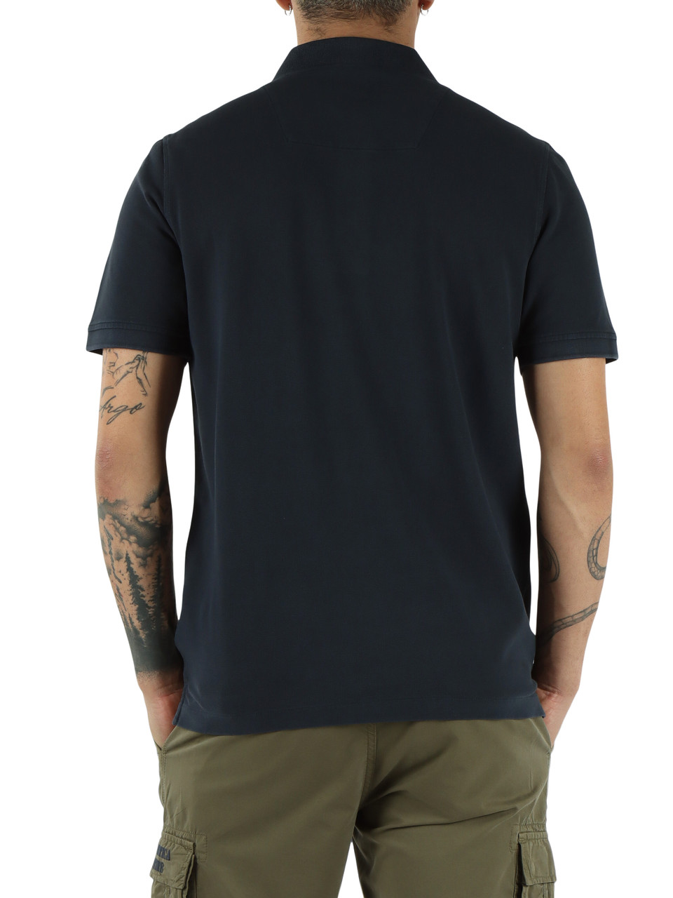 BLU SCURO | Polo regular fit in cotone piquet con ricamo logo