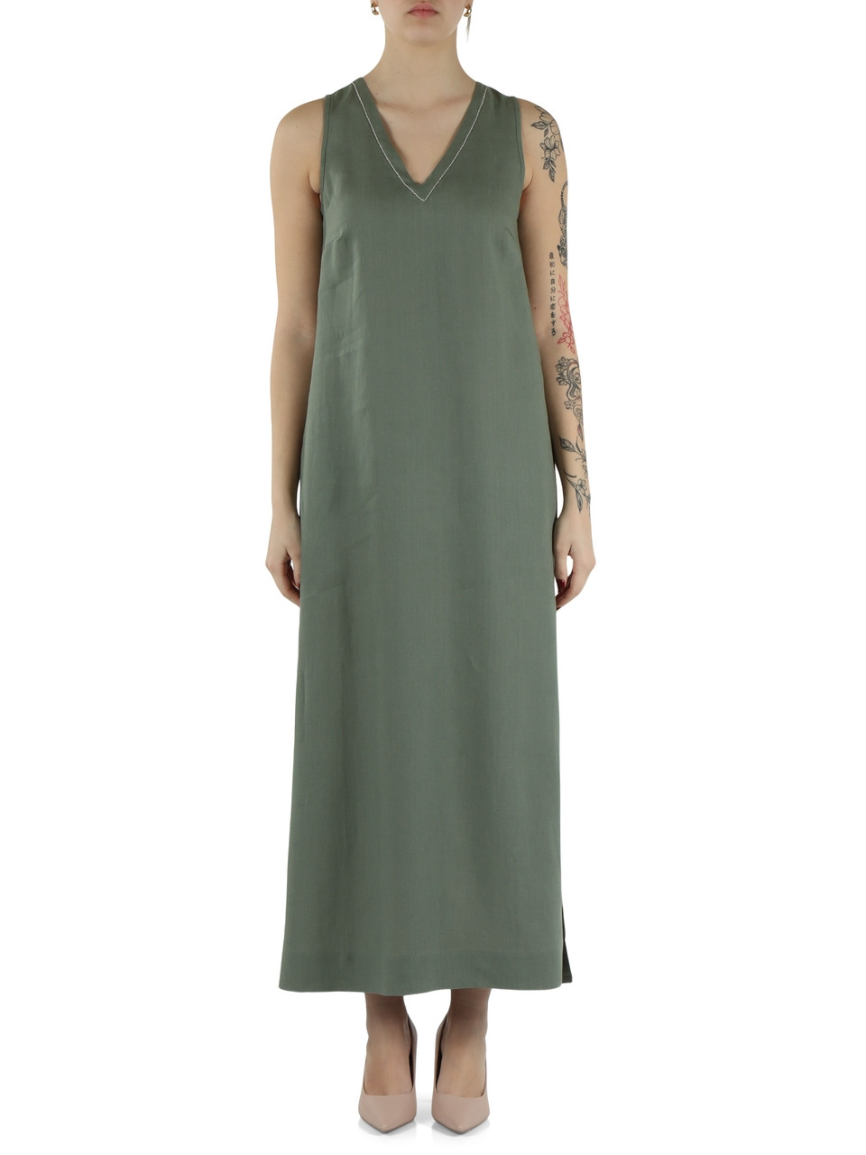 SALBEI | Langes Kleid aus reinem Leinenstoff
