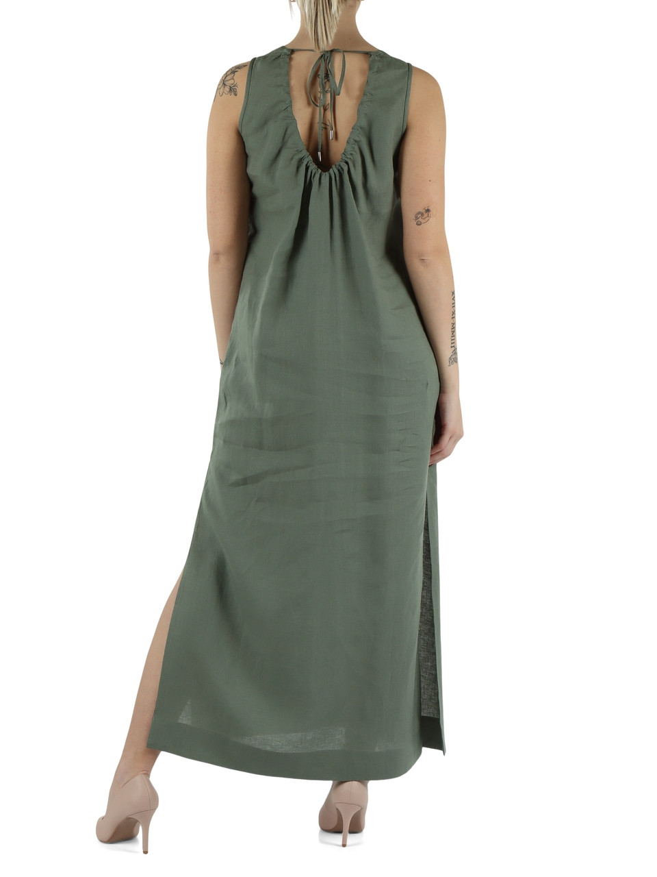 SALBEI | Langes Kleid aus reinem Leinenstoff