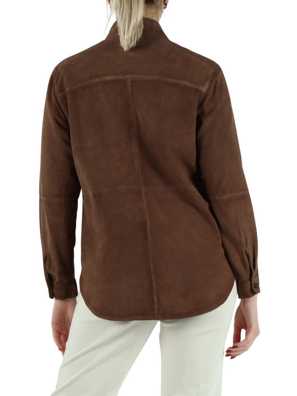 MARRONE | Overshirt in suede VESUVIO