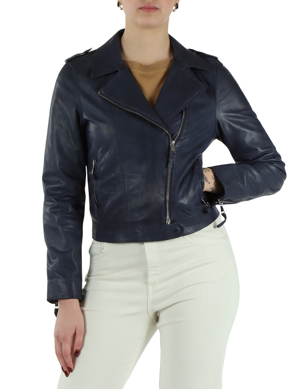 BLU | Giacca chiodo in pelle CICLONE