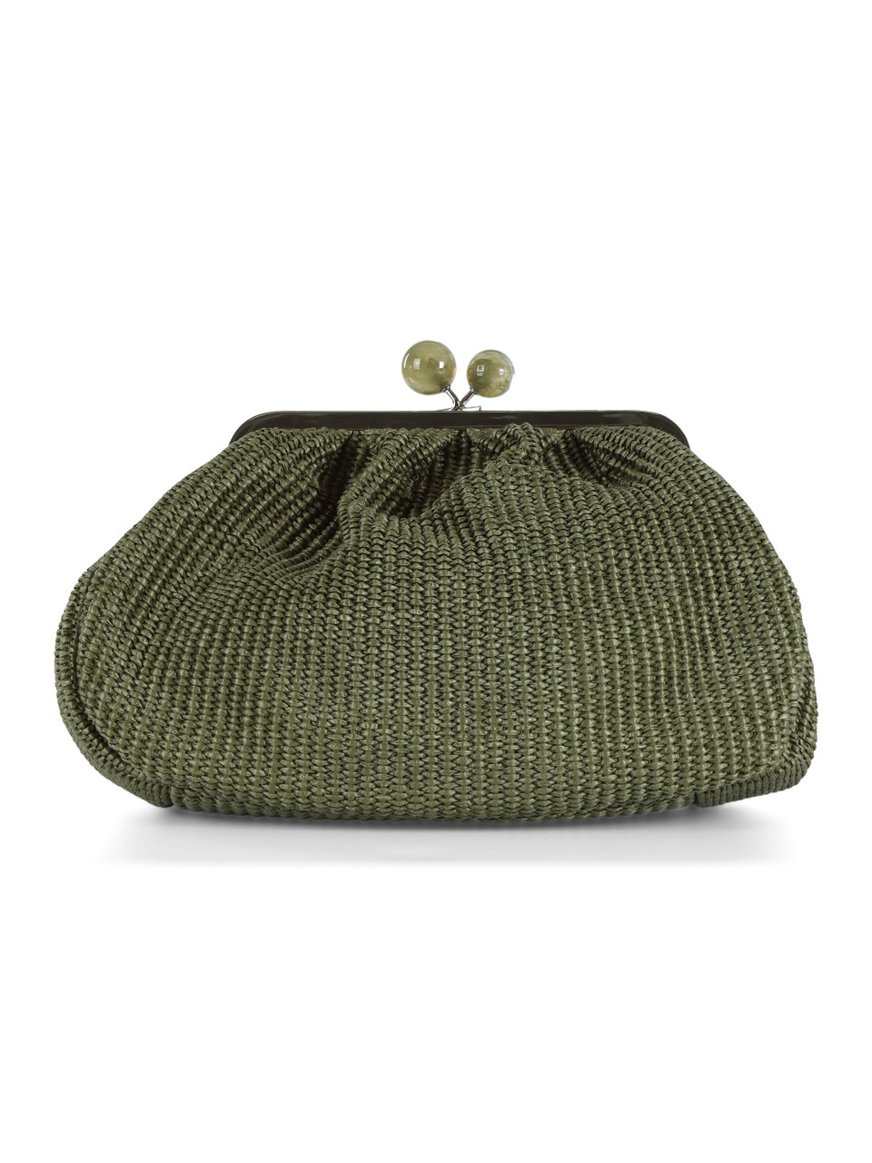 VERDE | Borsa Pasticcino media effetto rafia FORTUNA