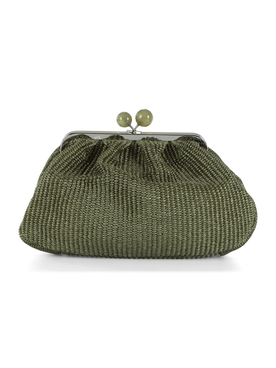 VERDE | Borsa Pasticcino media effetto rafia FORTUNA