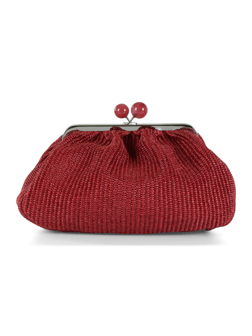 ROSSO | Borsa Pasticcino media effetto rafia FORTUNA