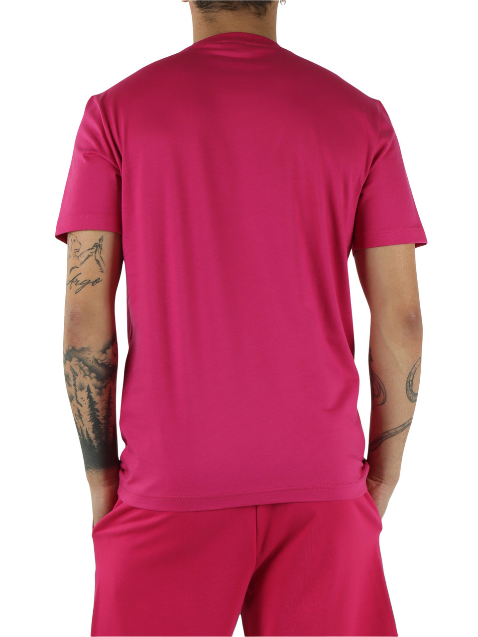 FUCSIA | T-shirt slim fit in cotone con stampa logo
