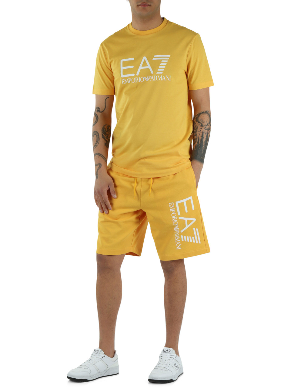 GIALLO | T-shirt slim fit in cotone con stampa logo