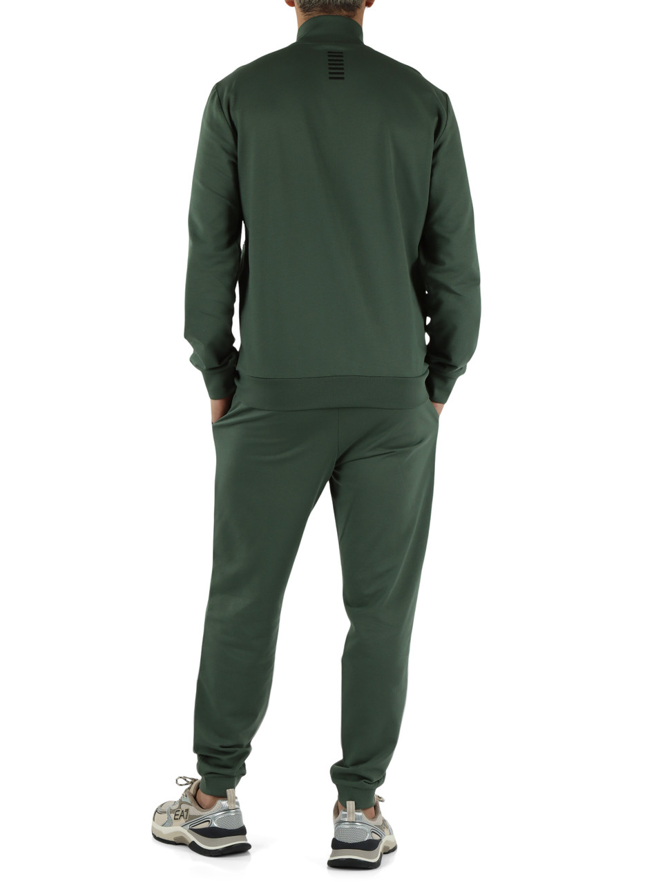 VERDE | Tuta sportiva regular fit in cotone con stampa logo