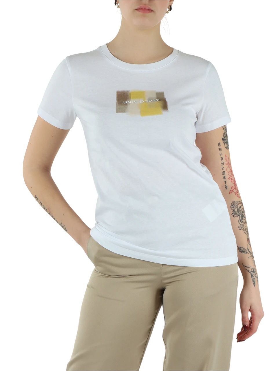 WEISS | Regular Fit T-Shirt aus Baumwolle mit Logoprint