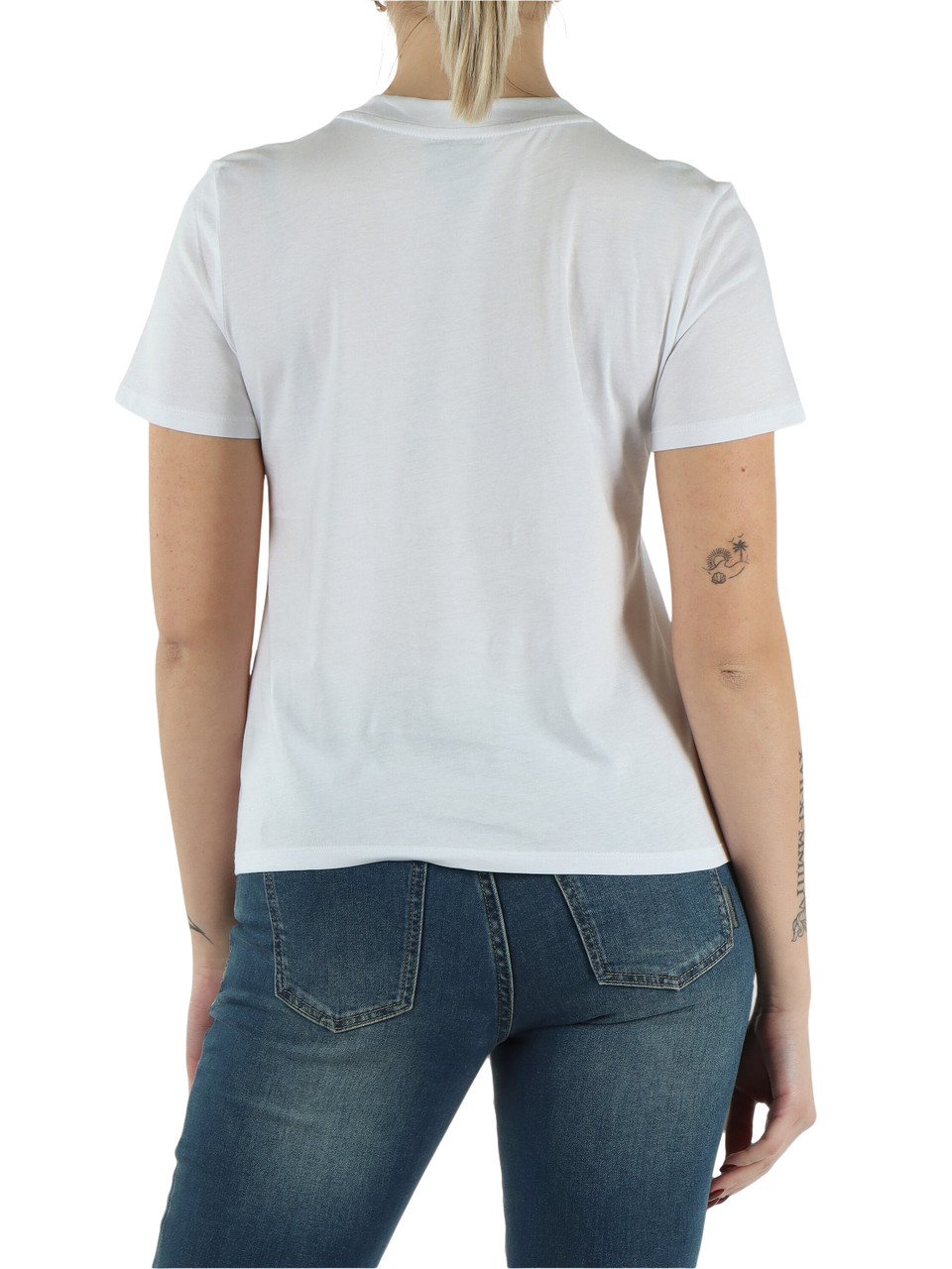 BIANCO | T-shirt regular boxy in cotone con ricamo logo