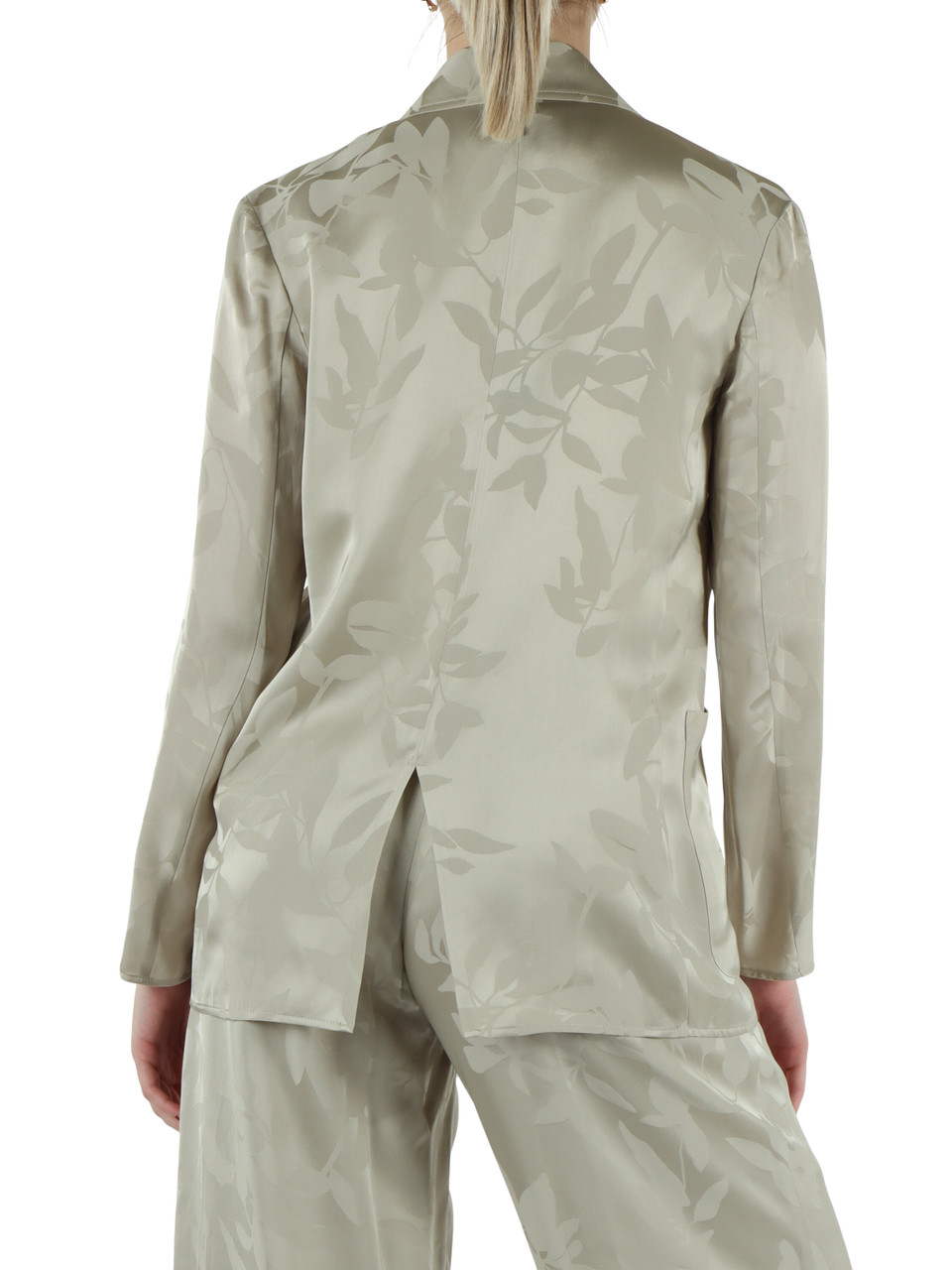 VERDE CHIARO | Giacca in satin di viscosa jacquard