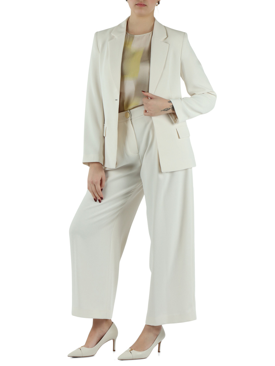 SAHNE | Einreihiger Blazer aus Krepp