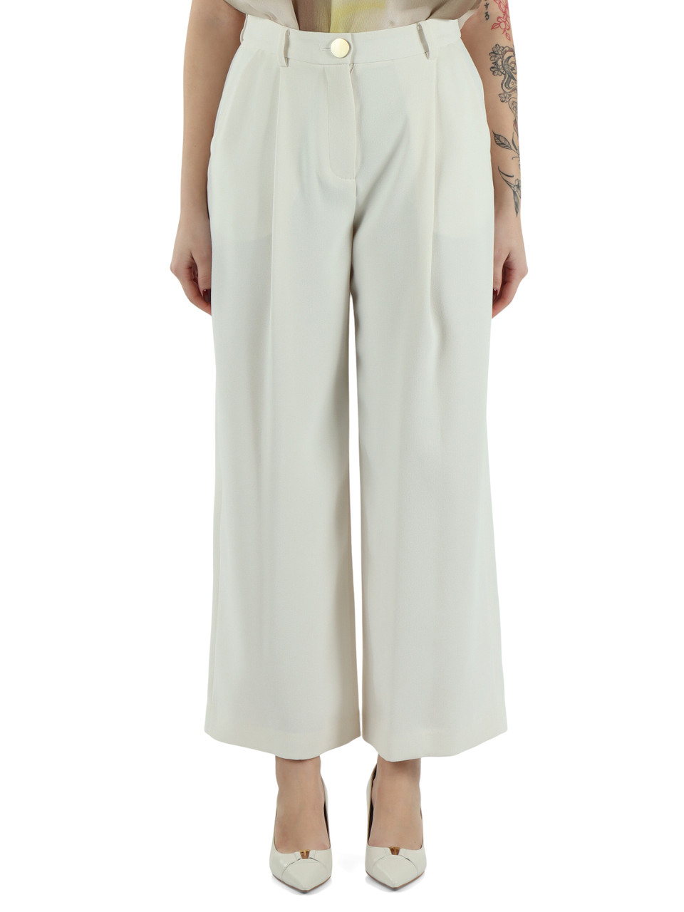 PANNA | Pantalone gamba larga in crepe