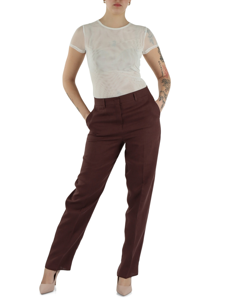 BIANCO | Top in tulle stretch MANTO