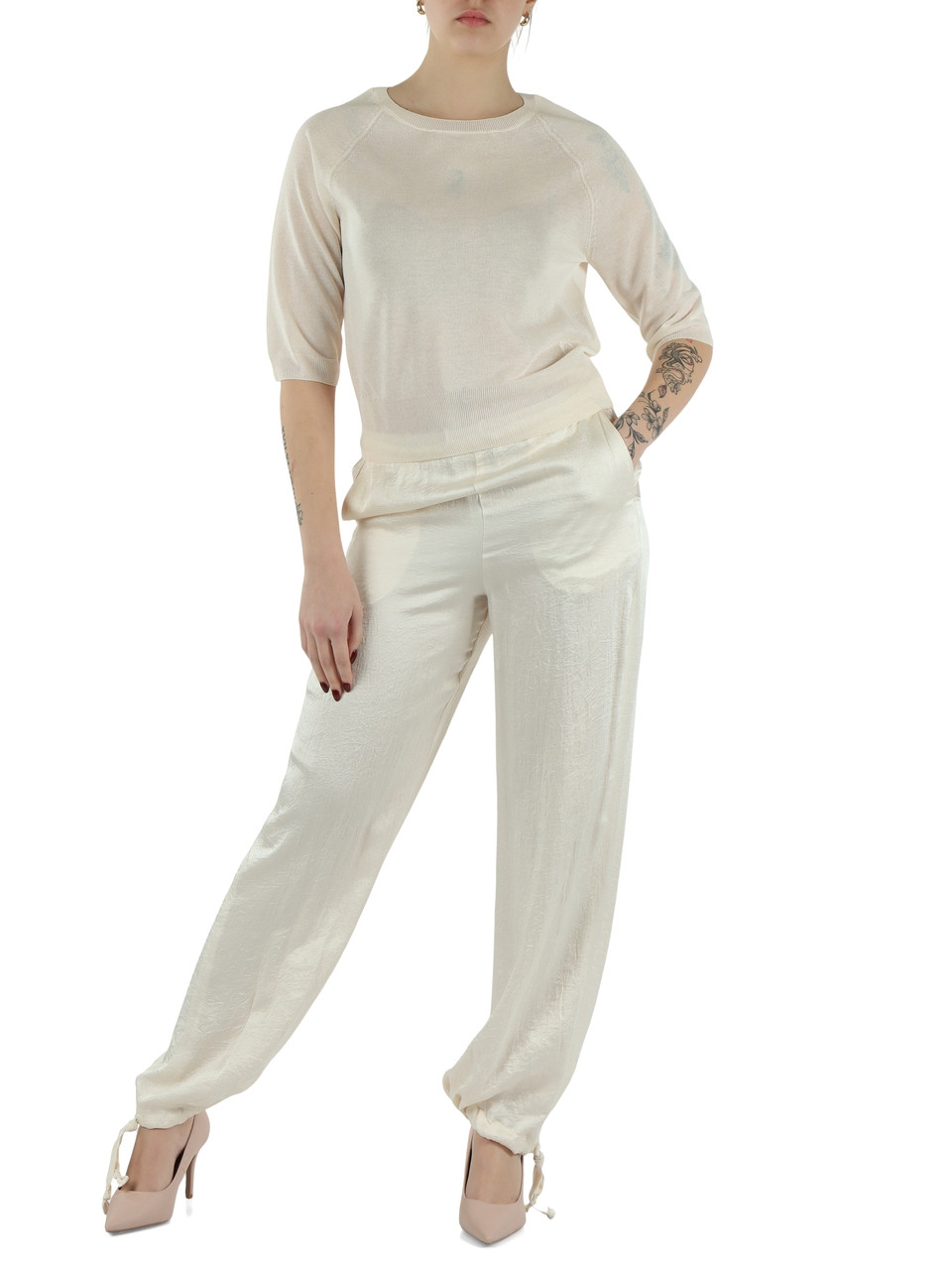 PANNA | MONOCHROME: Pantalone effetto stropicciato BRONZO