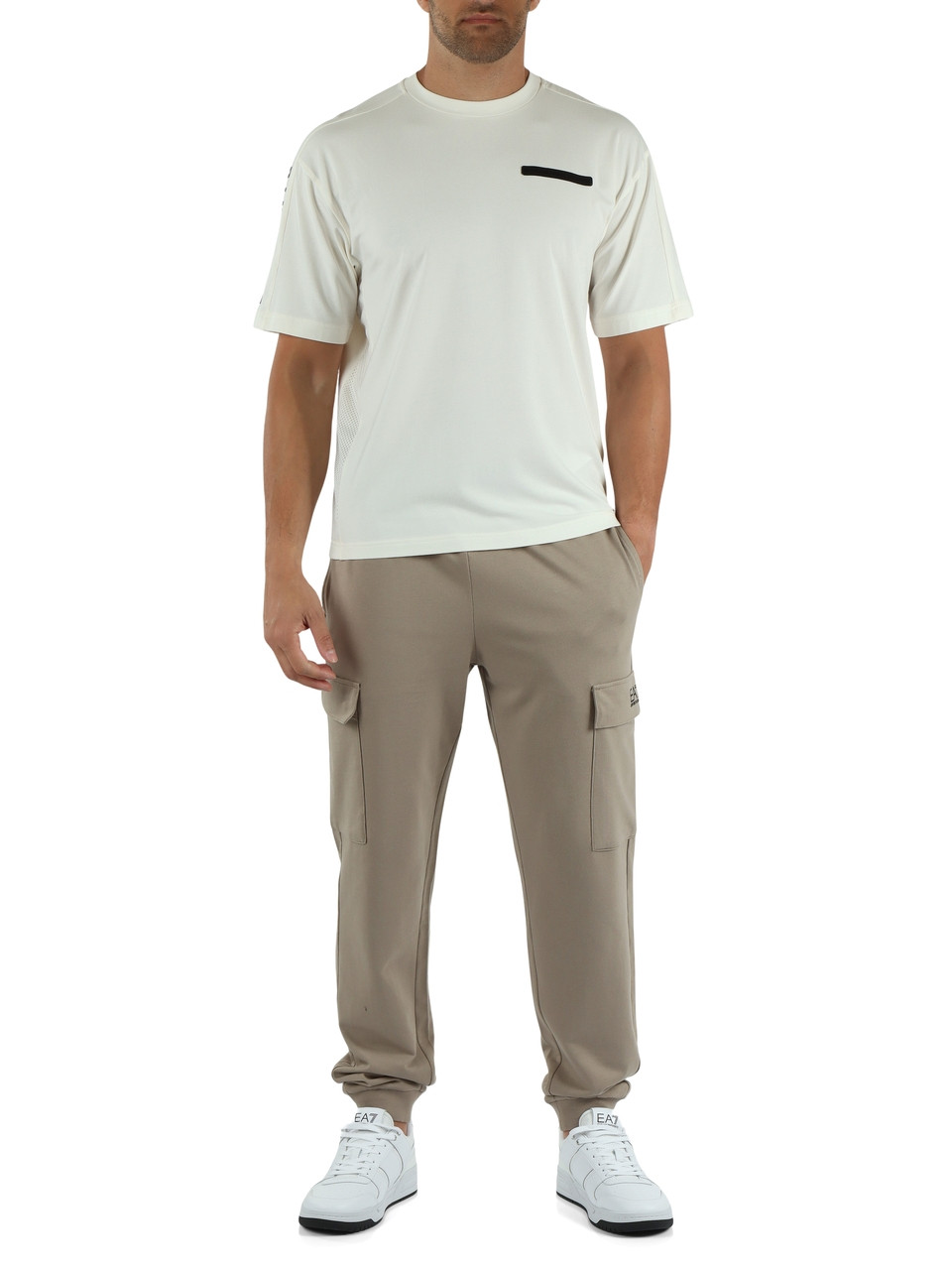 PANNA | T-shirt in misto cotone e modal con inserti a contrasto