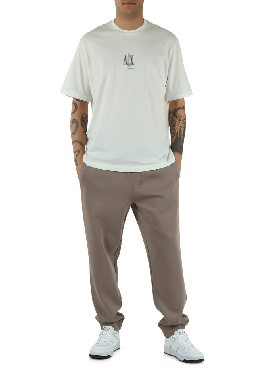 OFF WHITE | T-shirt regular fit in cotone con ricamo logo frontale